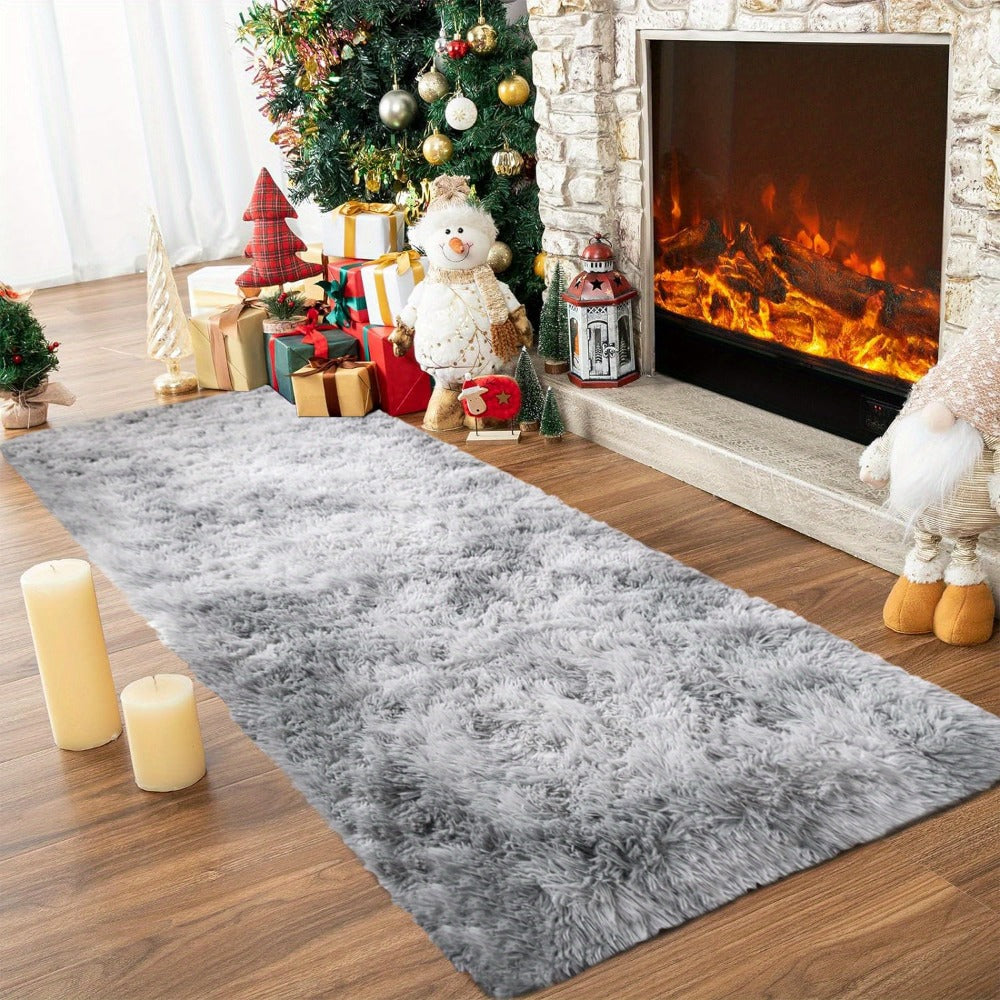 Tie-Dye Shaggy Fluffy Area Rug Non-Slip Machine Washable – Soft Plush Fuzzy Carpet for Bedroom, Living Room, Hallway & Dorm – 6 Colors, 4 Sizes: 2x6, 3x5, 6x9, 8x10 Ft