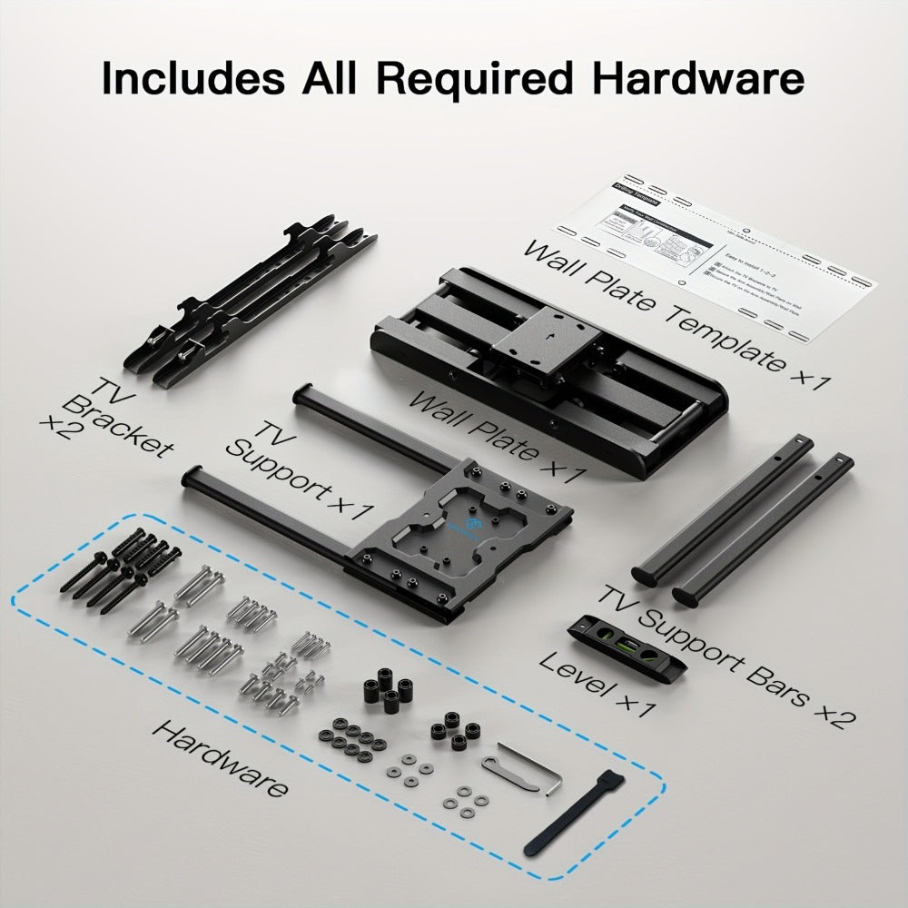 Full Motion TV Wall Mount 37-75 Inch – Heavy Duty Dual Arm Swivel Tilt, 132 lbs Capacity, VESA 600x400mm, Extends 15.4 Inch, Fits LED LCD OLED Flat Curved Screens, Cable Management Included