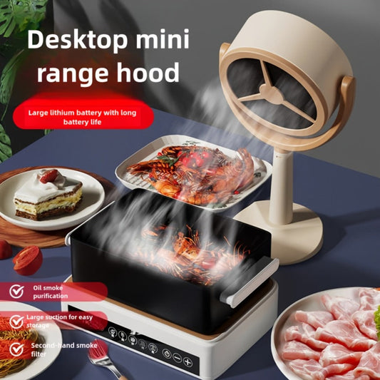 Portable Cooking Smoke Extractor Fan, USB Rechargeable & Foldable, White
