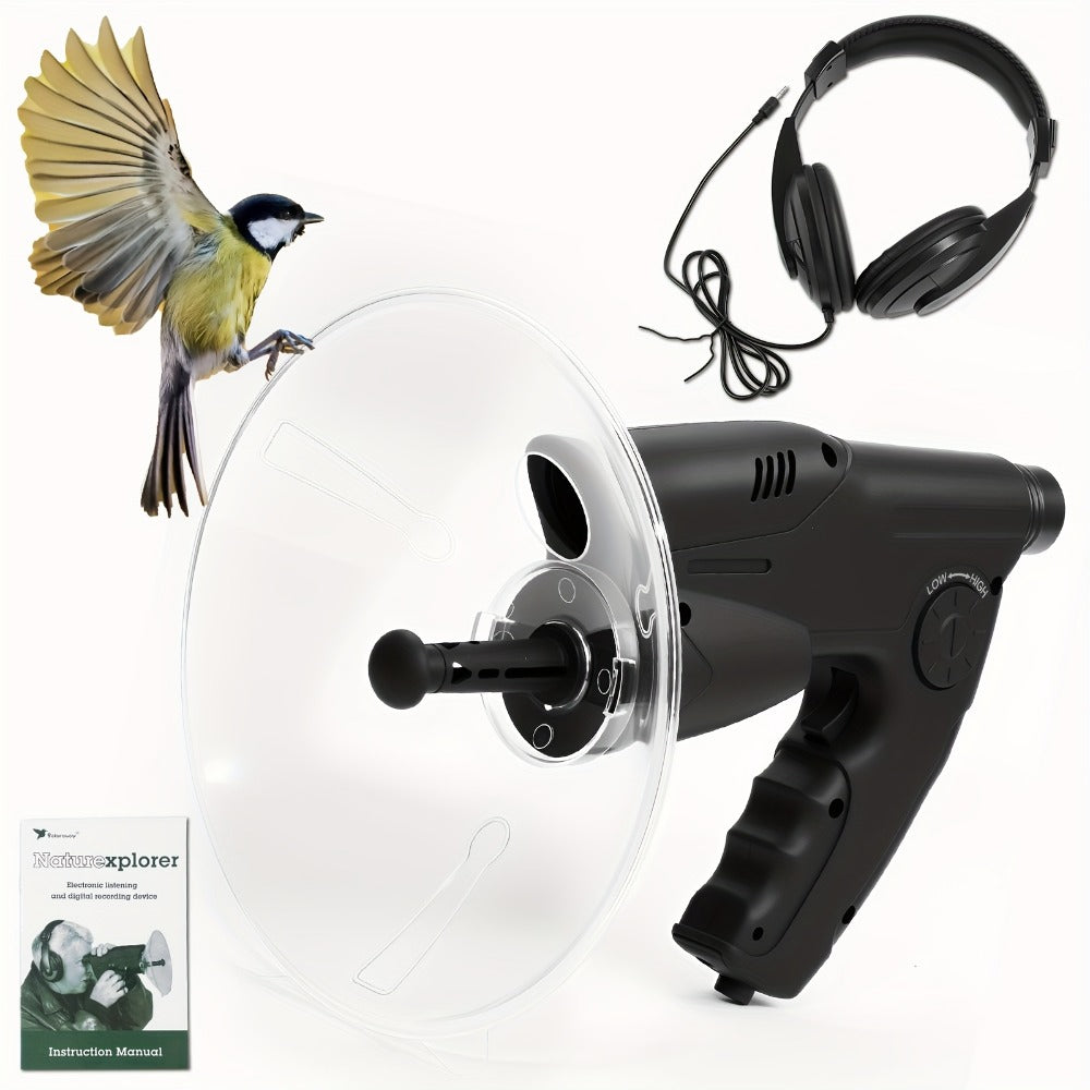 Bionic Ear Monocular Bird Listening Device 8x Magnification, ProSound Digital Sound Amplifier, Long Range 1200M, Noise Cancellation, for Bird Watching Hunting Nature Observation, Halloween Christmas Gift