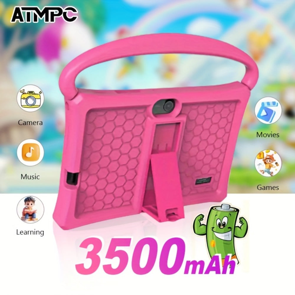 Kids Tablet 7 Inch Android 14, 4GB RAM 32GB ROM, Eye Protection HD Touchscreen, Drop-Proof Silicone Case, Parental Controls, WiFi Learning Tablet for Boys & Girls, Educational Gift for Toddlers Ages 3-12, Dusty Rose