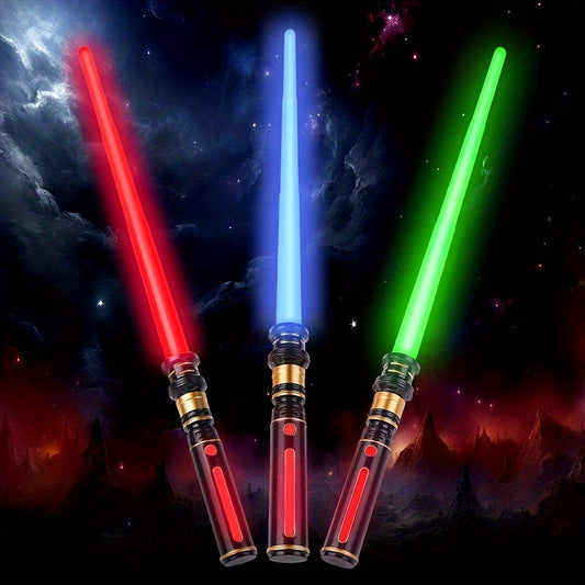 Light-Up Toy Sword 3-Pack for Kids with LED, Sound & Expandable Blades