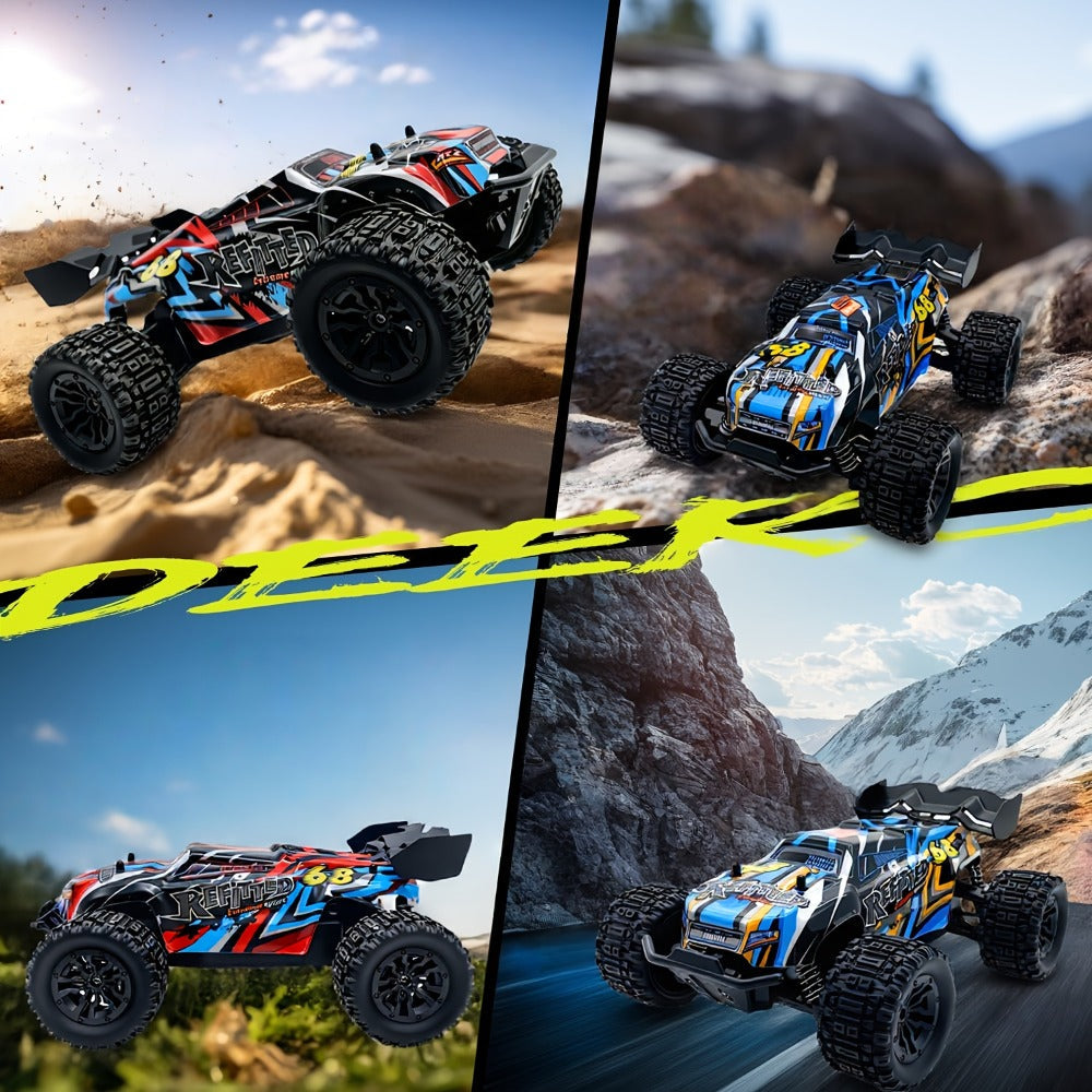 RC Off-Road Car 1:18 Scale 4WD, 35+ KM/H Hobby Grade 2.4GHz Remote Control Truck, Blue or Red