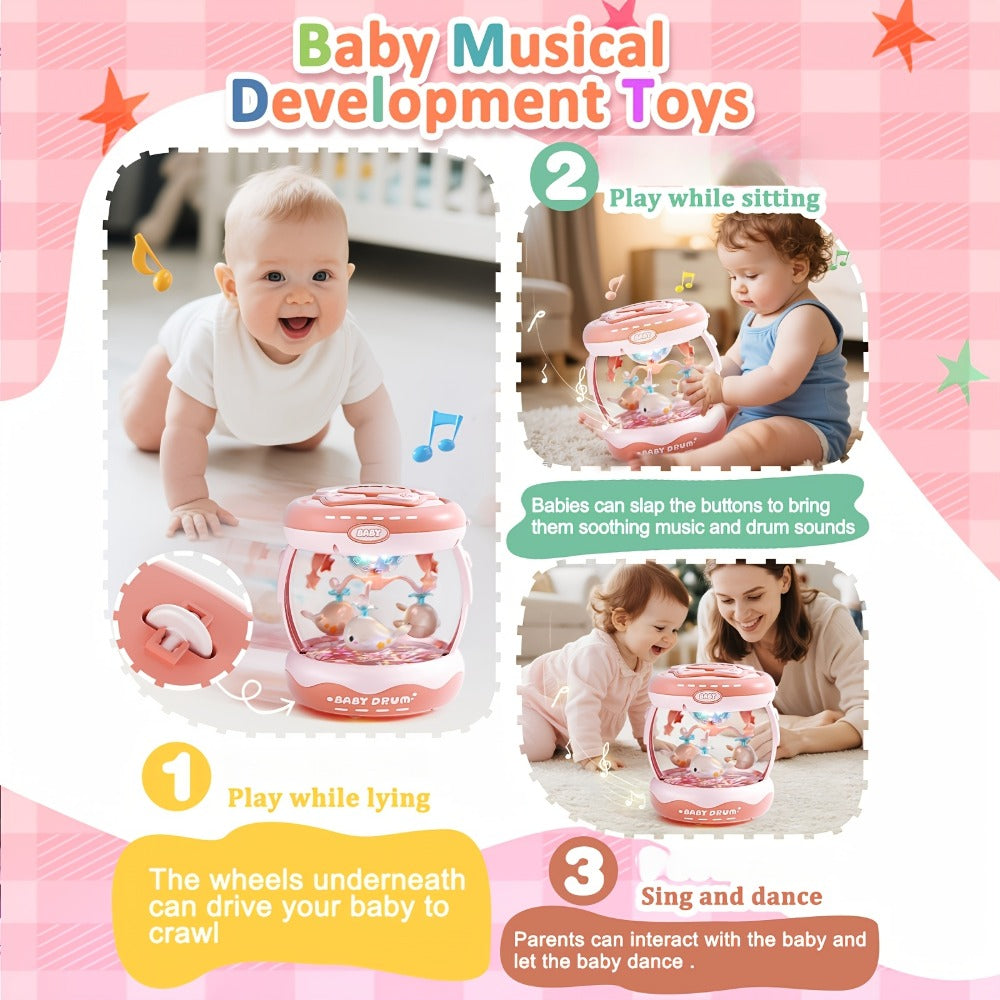 Baby Rotating Projector Music Toy 3 Months+ – Interactive Animal Sounds & Lights, Multi-Functional Sensory Learning Toy for Infants, Party Music & Motor Skills Development Gift for Boys & Girls