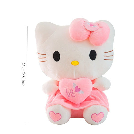 Hello Kitty Plush Doll, Pink and White, Hugging Heart Design