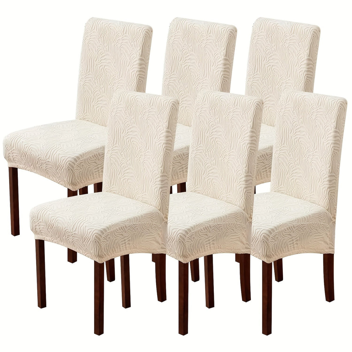 Dining Chair Covers Stretch Jacquard Slipcovers Removable Washable Chair Protector for Kitchen Hotel Restaurant Set of 4 or 6
