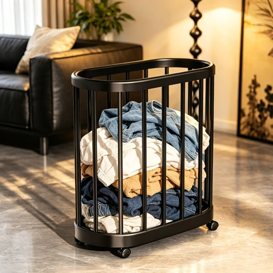 Laundry Hamper with Wheels, Slim Tall Design for Bedroom & Bathroom - White