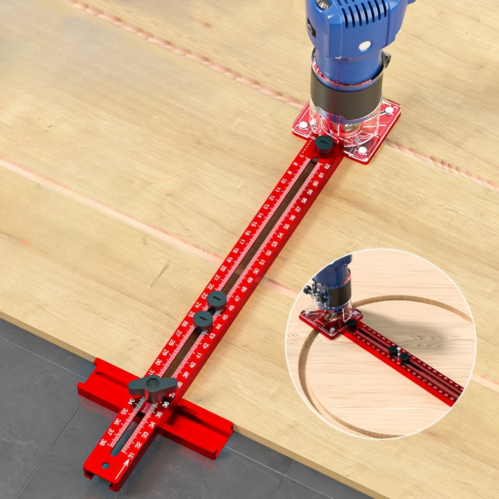 Router Circle Cutting Jig 3-in-1 Woodworking Milling Fixture Precision Circular Cut Guide with Adjustable Groove Bracket for Accurate Dimensional Wood Cutting DIY Carpentry Projects