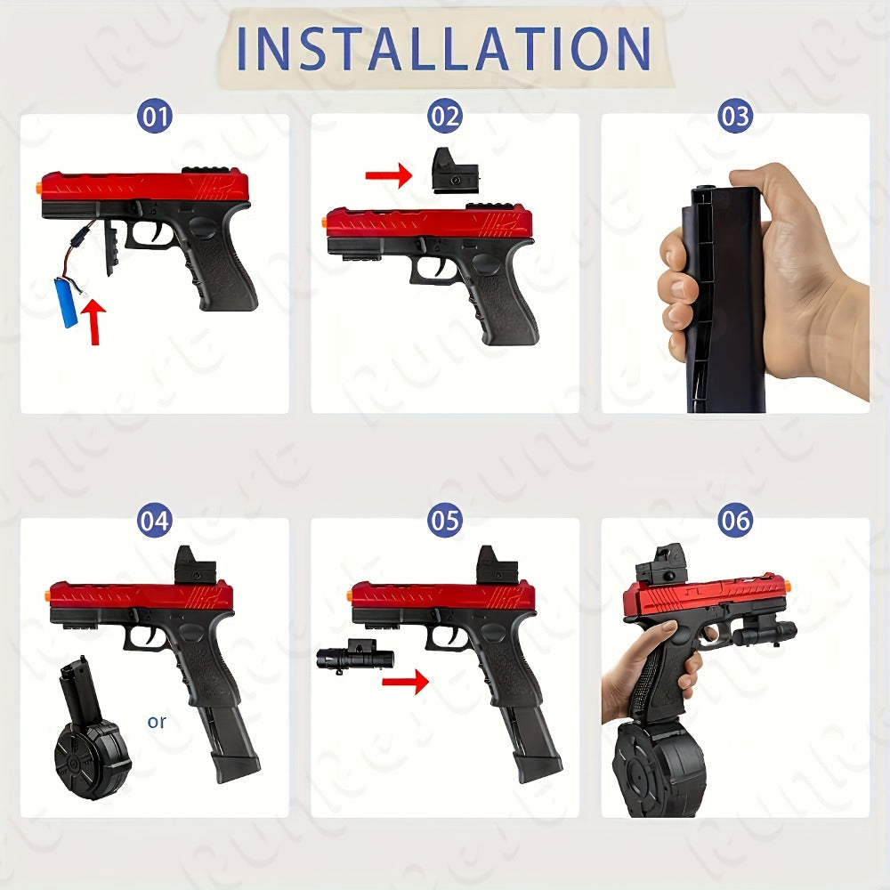 Rechargeable Gel Blaster Splatter Ball Rifle – Full Auto Electric Shooting Toy, High-Speed, Long Battery Life, Indoor Outdoor Team Battle Game for Ages 12+, Halloween & Christmas Gift for Teens