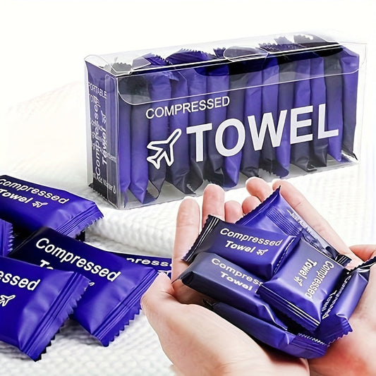 Compressed Towel Tablets, Individually Wrapped 28-Piece Options for Travel and Camping