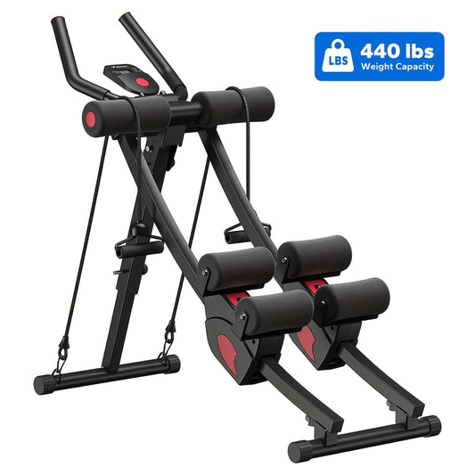 Ab Machine with LCD Display and Foldable Design, Single or Dual Slider
