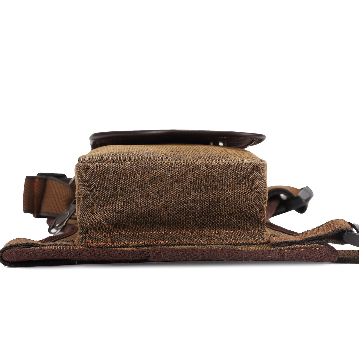 Vintage Canvas Sling Bag for Men Multifunctional Crossbody Chest Bag Waist Bag Shoulder Bag Leg Bag Hiking Outdoor Sports Travel Bag Adjustable Strap Dark Brown