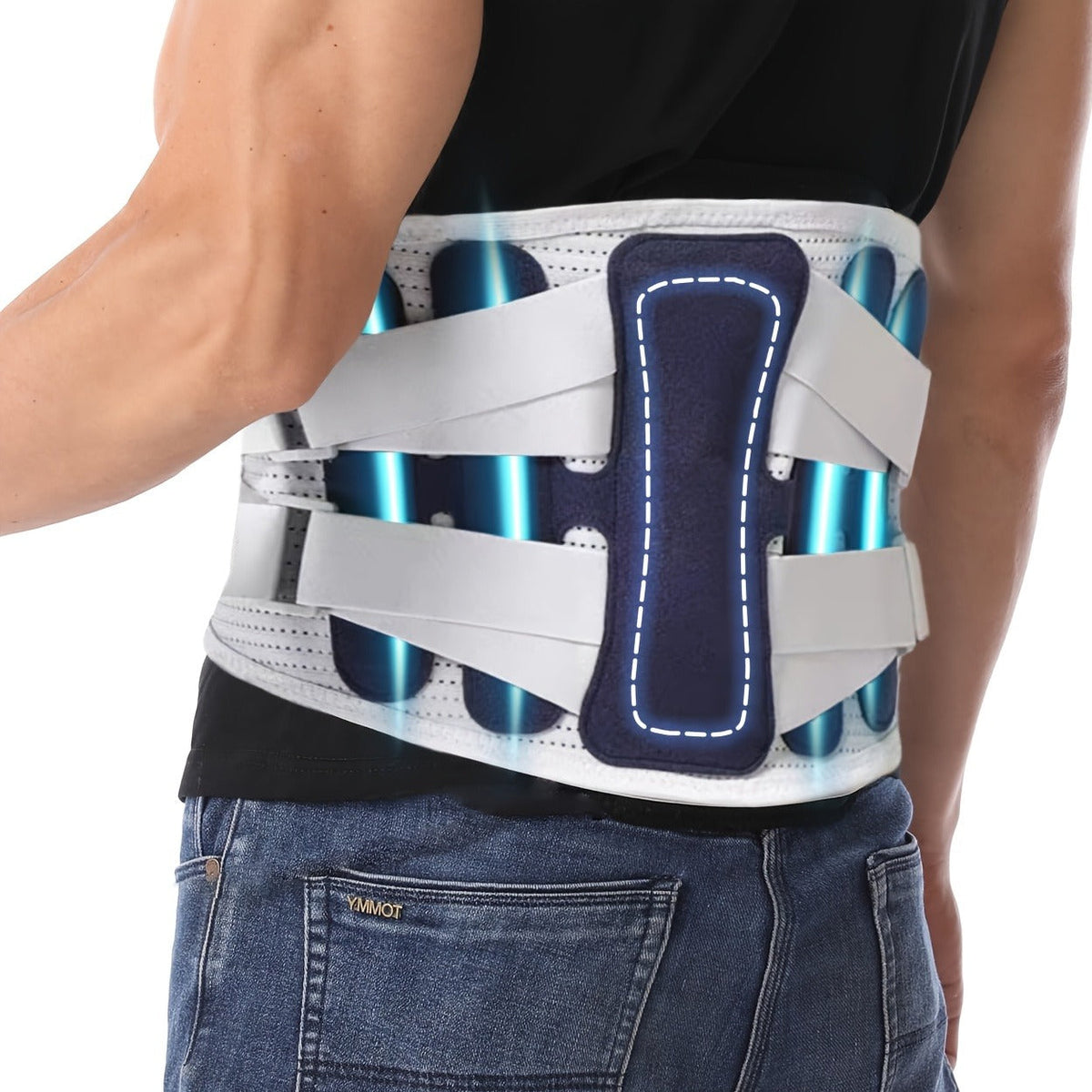 Lumbar Support Belt for Men & Women – Adjustable Lower Back Brace with Aluminum Alloy Reinforcement, Breathable Hook-and-Loop Waist Support for Gym, Office, Warehouse & Heavy Labor (M–XXXL)