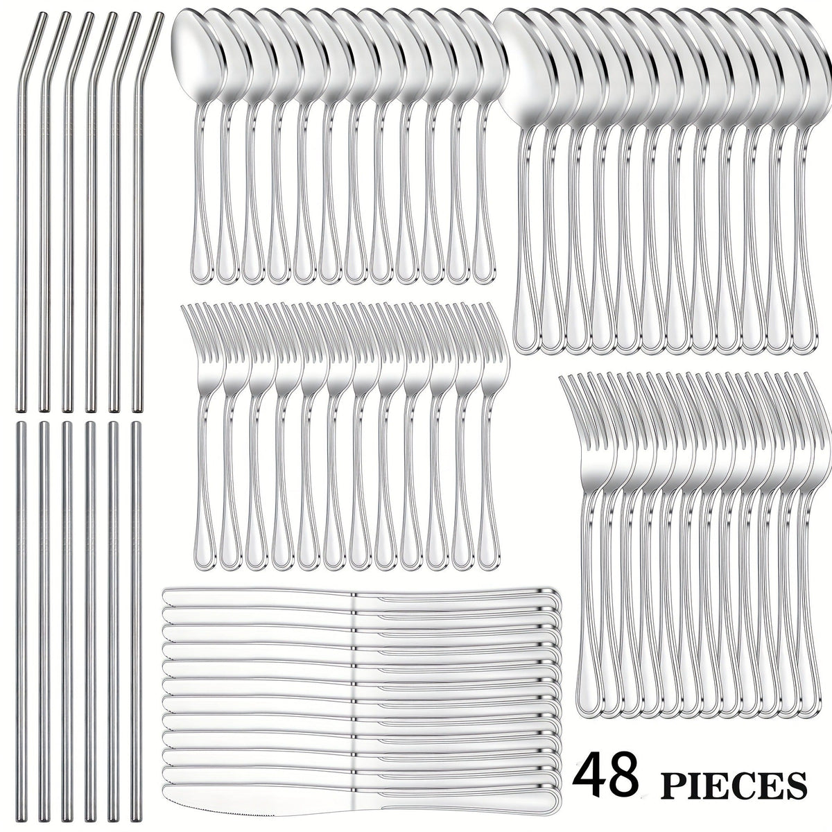 Stainless Steel Flatware Set – Vintage Royal Golden & Silver Silverware Set for 6, Rust-Resistant Dishwasher Safe Cutlery with Forks, Spoons & Knives – Available in 30 / 48 / 60 / 84 Piece Sets