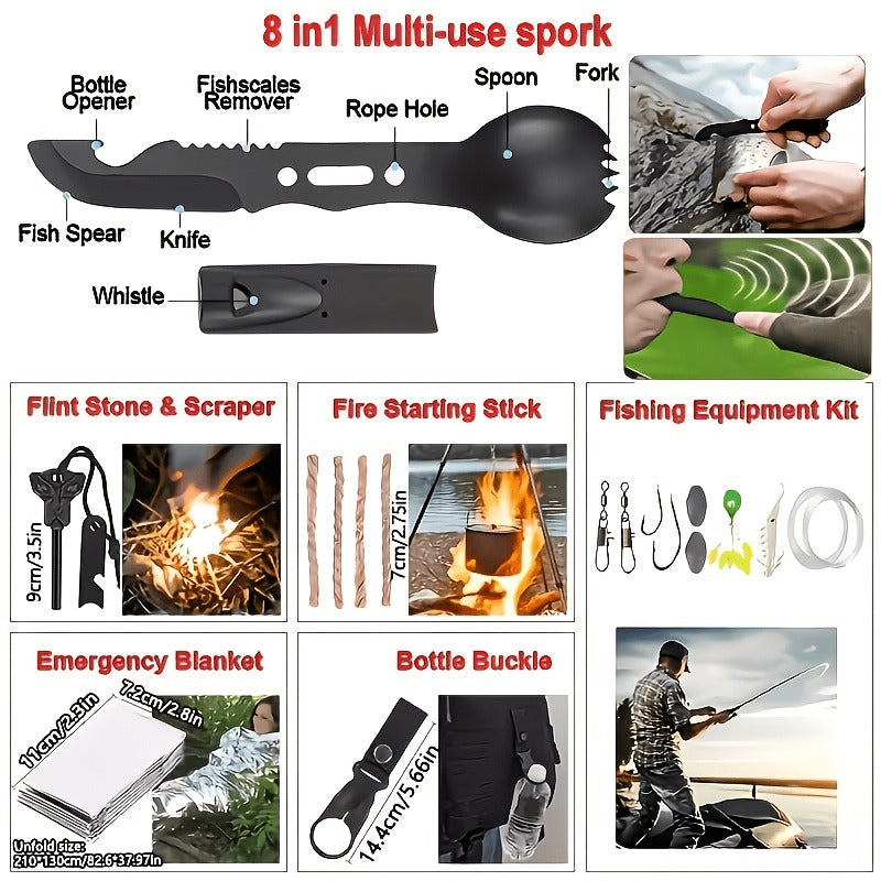 242-Piece Survival Kit – Outdoor Emergency First Aid Set
