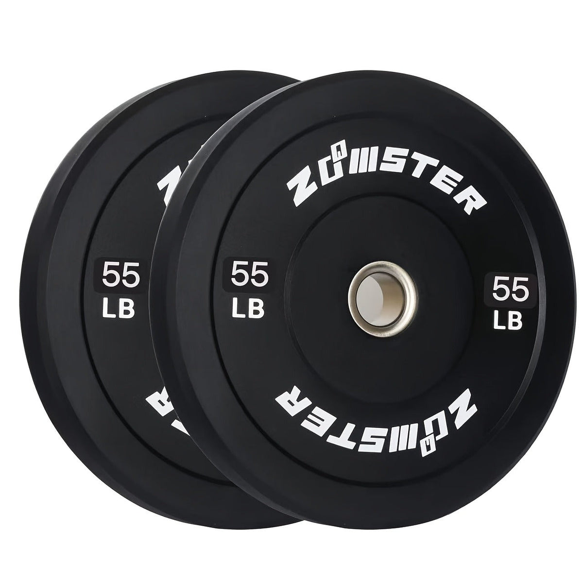 Rubber Bumper Weight Plates Olympic 2-Inch Steel Insert for Strength Training, Weightlifting & Home Gym – 35LB/55LB Pair