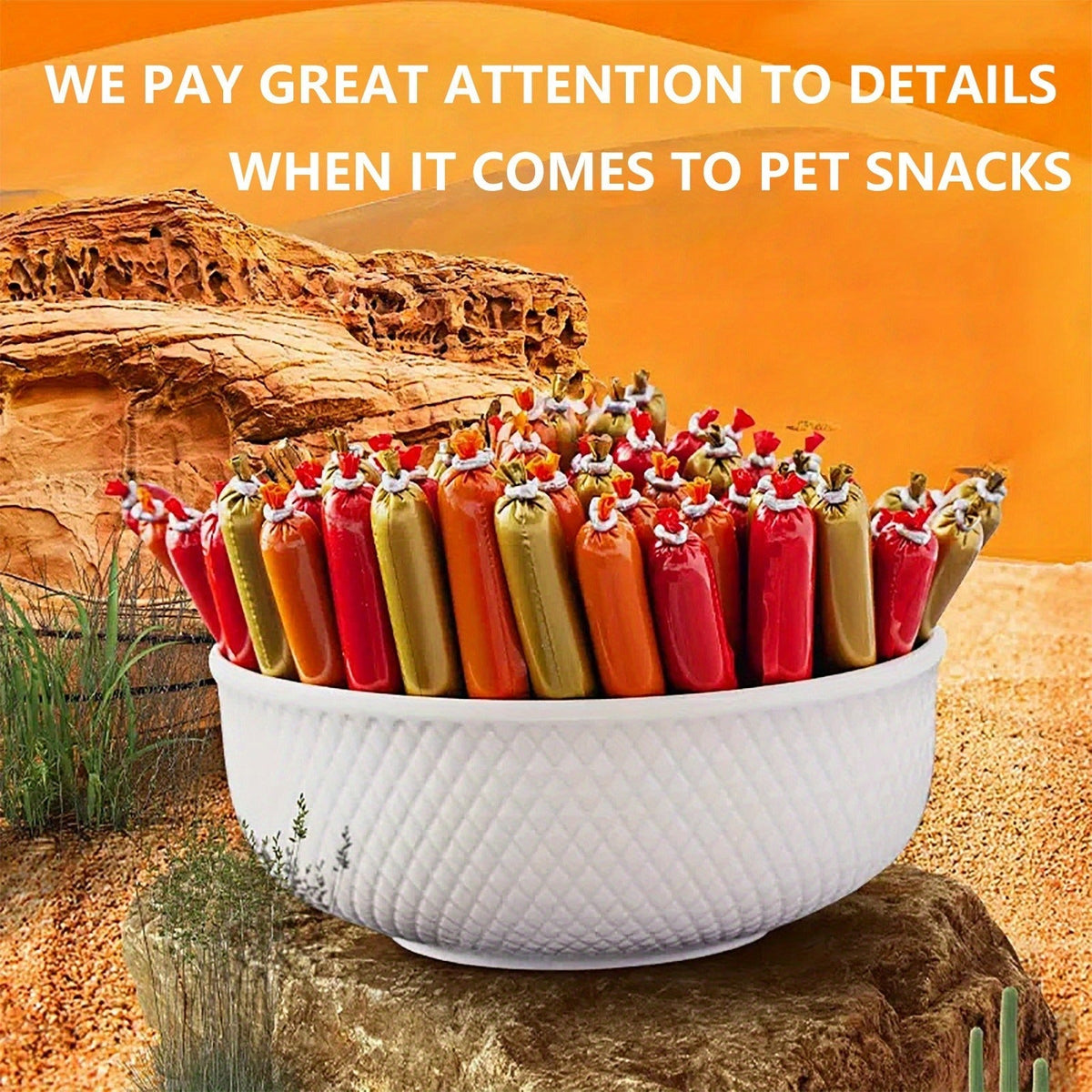 Grain-Free Dog Sausage Treats – Chicken Flavor Ham Sticks, Soft & Easy-Digest Dental Chew Snacks for Puppies & Adult Dogs, No Additives, All Breeds (16-Pack or 32-Pack)