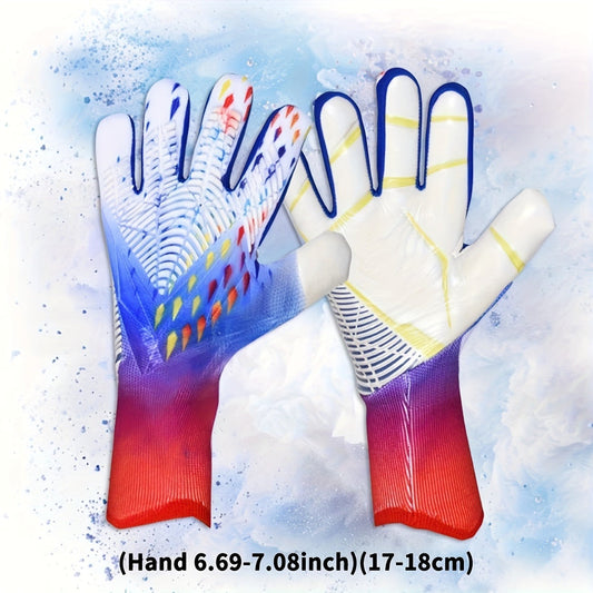Soccer Goalkeeper Gloves with Silicone Grip Palm and Wrist Strap, Sizes 6–10