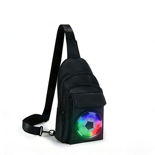 Speaker Backpack with Built-In Amplifier, Striped Design and Zipper Closure