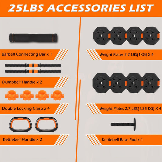 Adjustable Dumbbell and Barbell Set with Connecting Rod for Home Strength Training