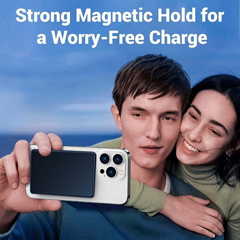 MagSafe Compatible Magnetic Power Bank 5000mAh Ultra Slim 20W Fast Charging – Portable Charger for iPhone 17 16 15 14 13 12 | Snap-On Wireless Battery Pack | Blue Purple Pink Grey Silver