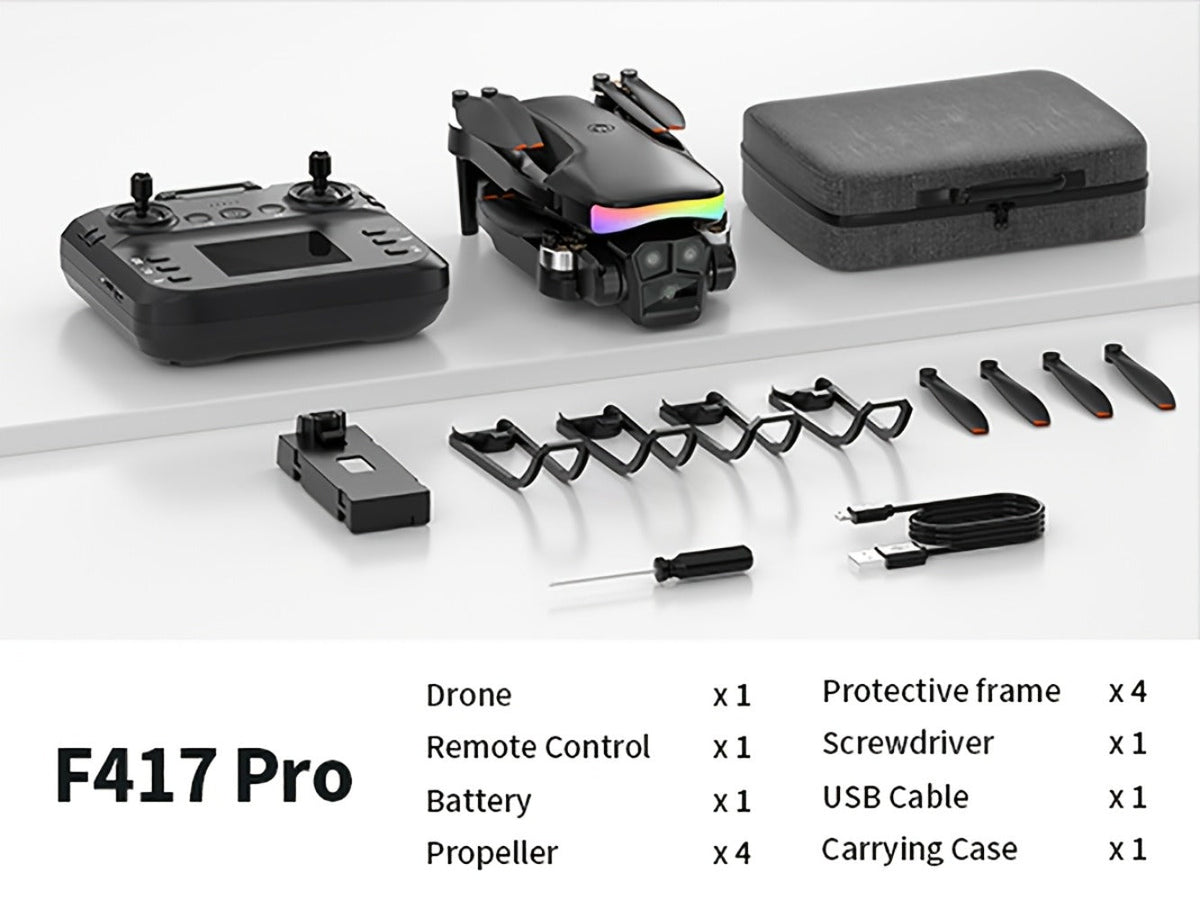 LCD Screen Drone Dual Cameras Brushless Motor Foldable RC Quadcopter Altitude Hold 3D Flips Headless Mode One-Key Takeoff Landing 32G SD Card | Beginner Adult Drone Gift for Kids Boys Girls