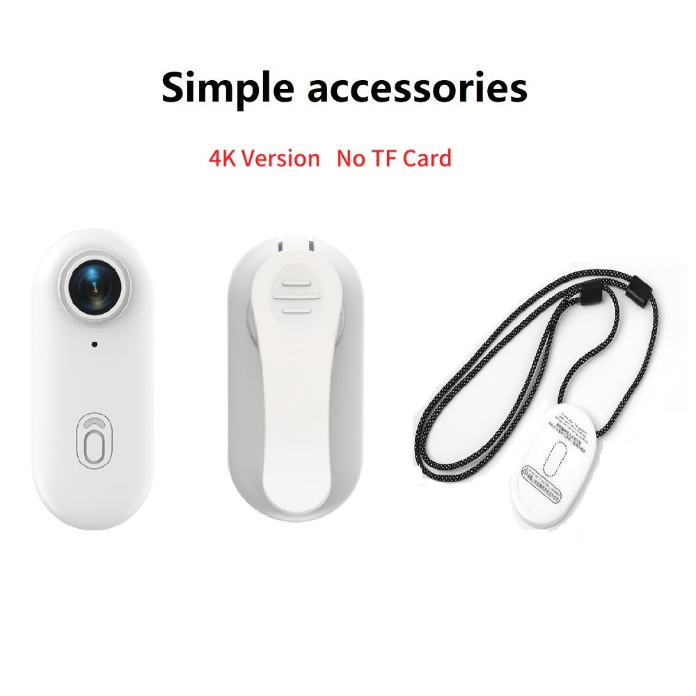 Thumb Action Camera 4K 1080P Mini Sports Camera, Auto Exposure, 800mAh Rechargeable Battery, TF Card Compatible, Compact Wearable Cam for Cycling Hiking Vlogging Outdoor Sports