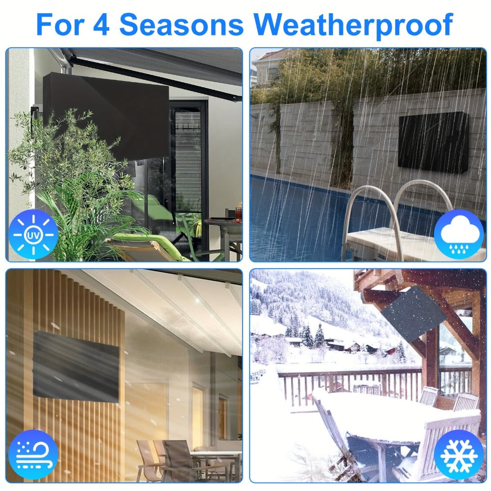 Outdoor TV Cover 55-58 Inch – Weatherproof Waterproof Dustproof Television Protective Cover for Patio, Flat Screen & Wall Mount TVs, Soft Polyester