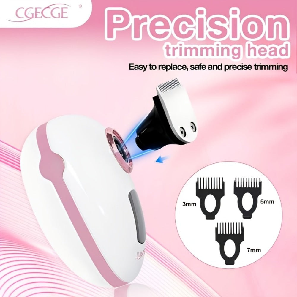 5-in-1 Electric Shaver for Men and Women IPX6 Waterproof — USB Rechargeable Body Hair Trimmer Grooming Kit with Interchangeable Heads for Bald Head, Hair, Nose, Sideburn & Facial Cleansing (Pink/Blue/Black)