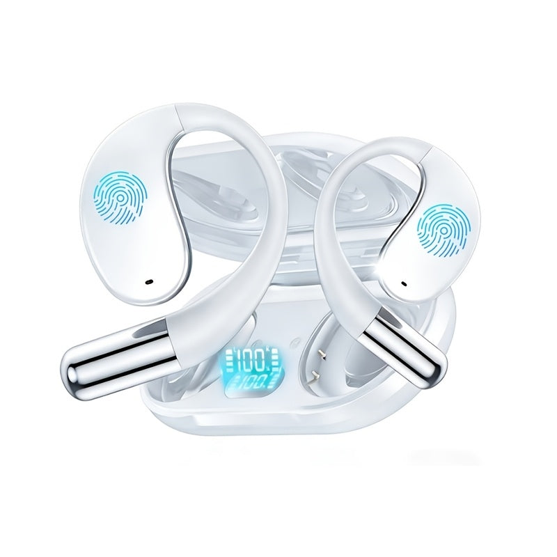 AI Translation Earbuds 144 Languages Real-Time Translator Bone Conduction Wireless Headphones 6-Mic Noise Cancellation Meeting Recording Touch Control Deep Bass Black White