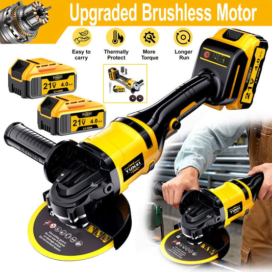 Cordless Angle Grinder with Tool-Only, One-Battery and Two-Battery Kit Options