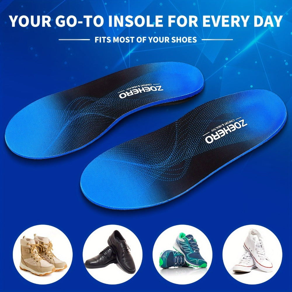 Heavy Duty Arch Support Insoles – High-Density PU Foam, Deep Heel Cup, Shock Absorbing for Work Boots, Hiking, Sports & Standing All Day | Men & Women