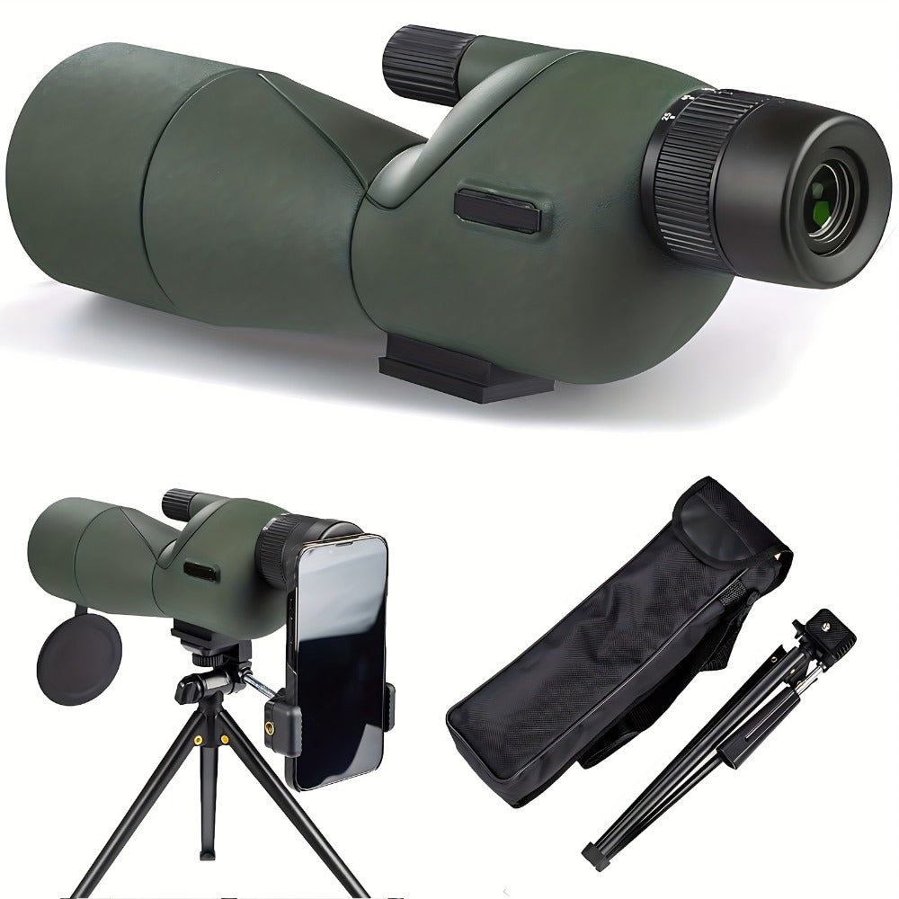 25-75x60 Spotting Scope with Tripod, Carrying Bag & Smartphone Adapter | High-Power Variable Zoom Scope for Target Shooting, Hunting, Bird Watching & Outdoor Sports – Best Gift for Dad