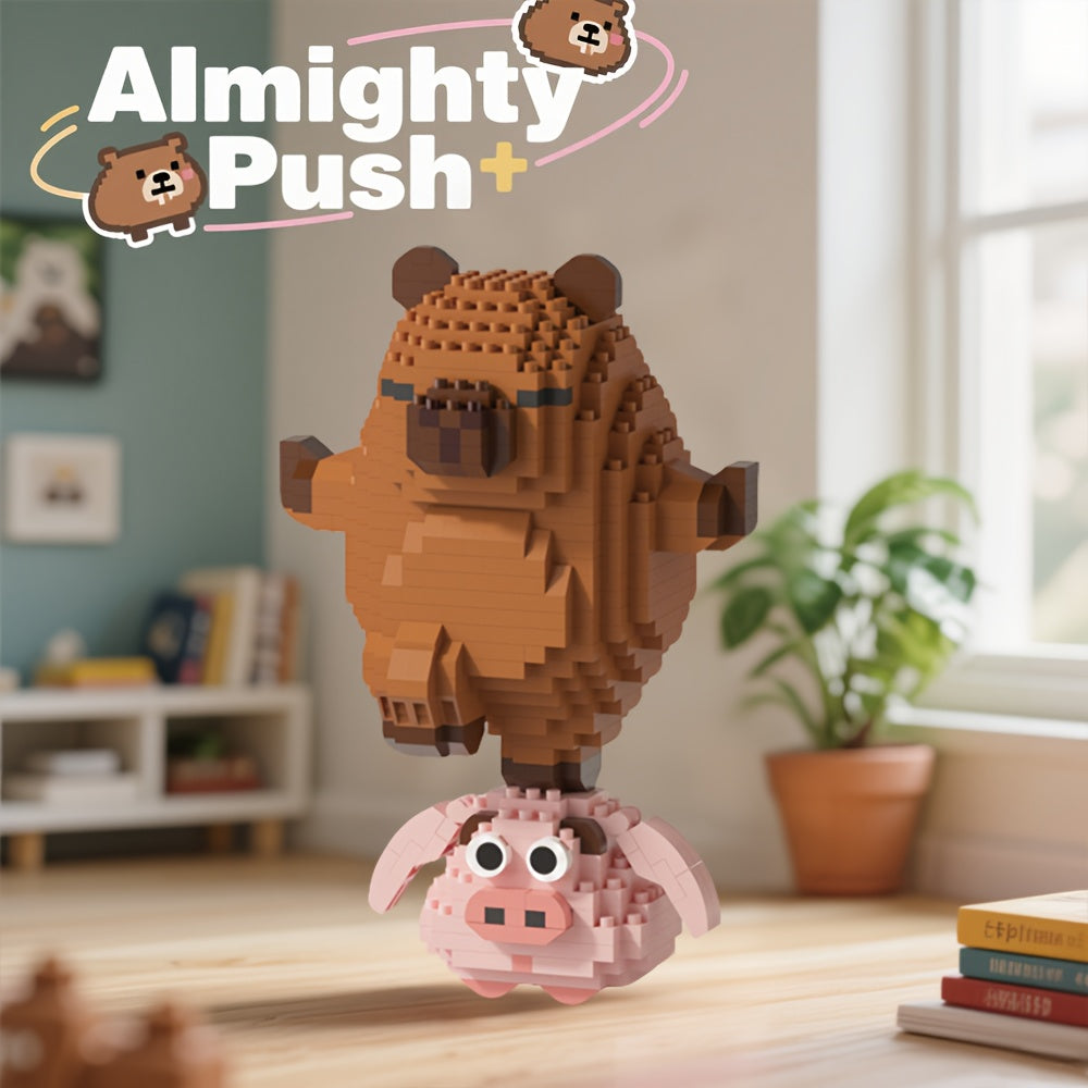 Capybara Micro Brick Scene Building Set with 4 Design Options