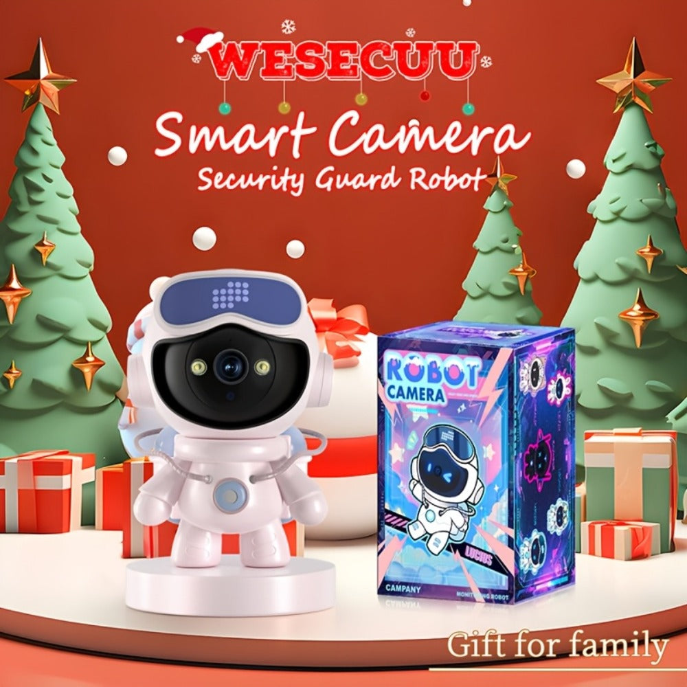 3MP 360° Robot Security Camera Indoor, WiFi Smart Home Camera with Auto Motion Tracking, Two-Way Audio, IR Night Vision, Alexa Compatible, Wireless Surveillance for Baby Pet Elderly Home Monitoring
