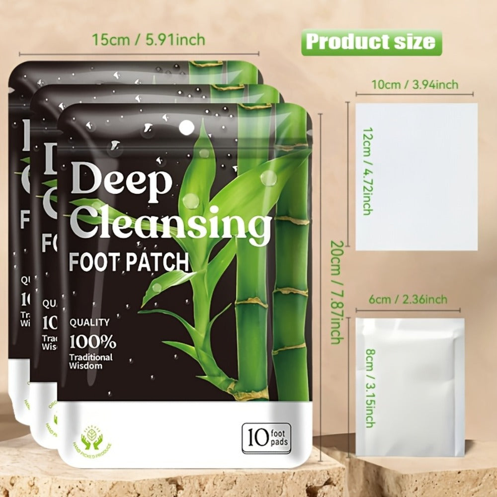 Foot Detox Pads 100pcs Overnight Bamboo Vinegar & Ginger Powder — Deep Cleansing Alcohol-Free Natural Plant Patches, Moisturizing Foot Care for Women, Winter Wellness & Daily Use Gift