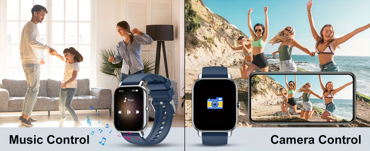 1.69 Inch Big Screen Smartwatch 100 Sport Modes Sleep Monitor Heart Rate Pedometer Fitness Tracker Compatible with Android iOS Unisex Men Women 7 Colors Off White Grey Black Pink Dark Blue Azure Purple