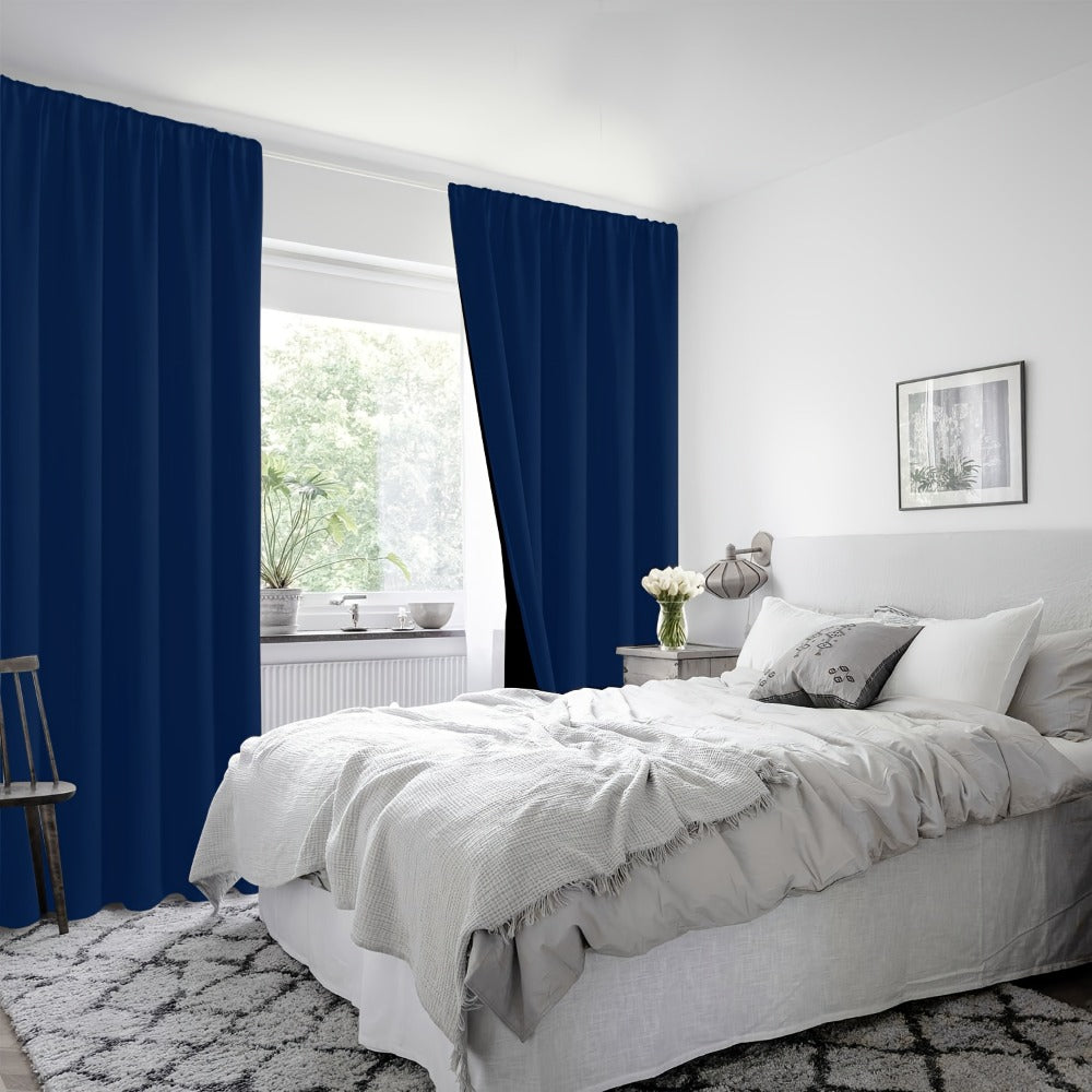Blackout Curtains 4 Panels Thermal Insulated Room Darkening Drapes – Rod Pocket, Energy Saving, Solid Color for Bedroom & Living Room, 7 Colors & Multiple Sizes