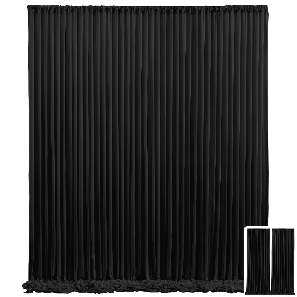 Party Backdrop Curtains 2pcs 7.2x10FT Non-Transparent Wrinkle-Free with Poles for Wedding Birthday Bridal Shower Christening Graduation Prom Holiday Photo Booth Decoration