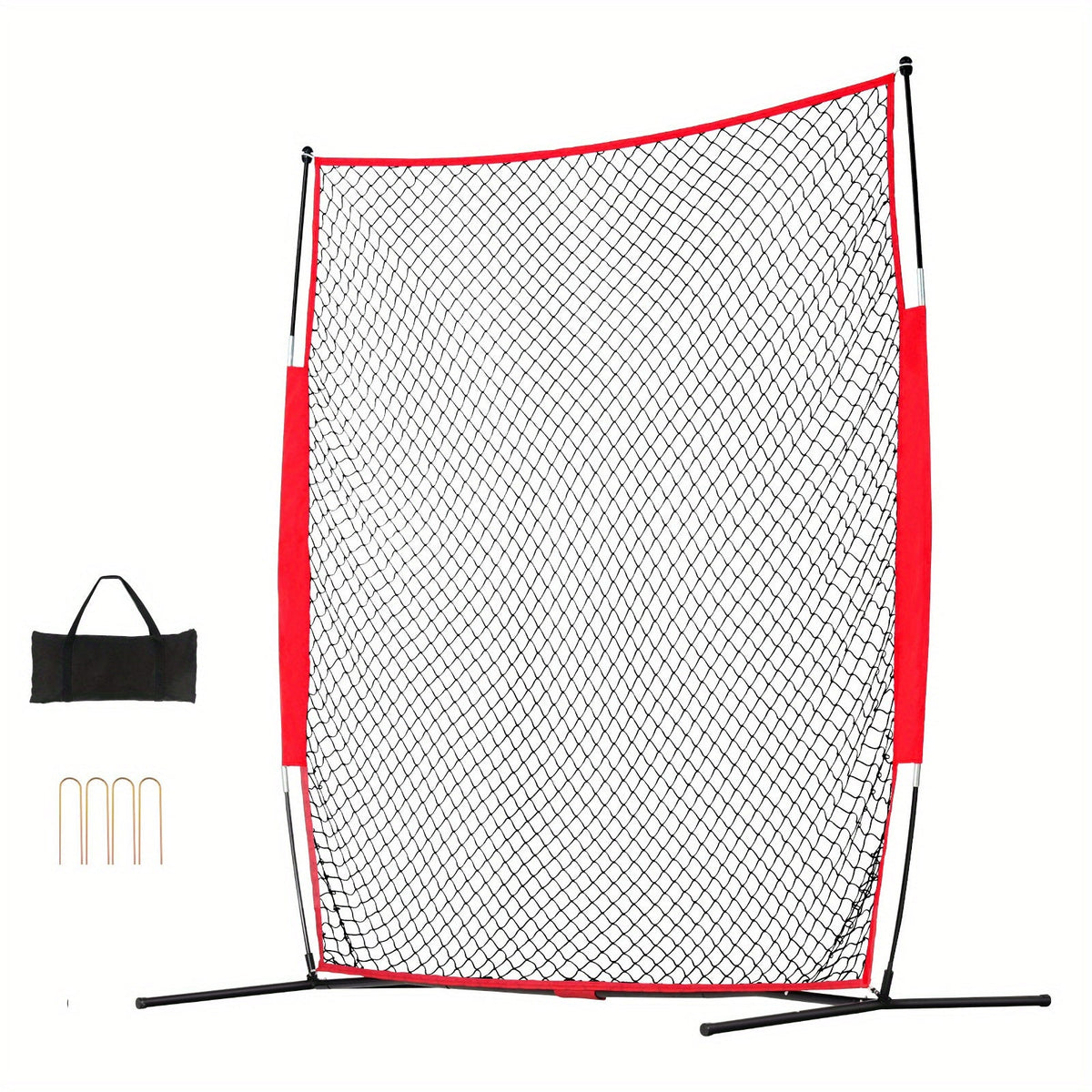 Sports Barrier Backstop Net with Carry Bag – Portable Protection Netting for Baseball Softball Lacrosse Soccer Hockey, Backyard Training Barrier Screen, Available in 7x7ft and 12x9ft