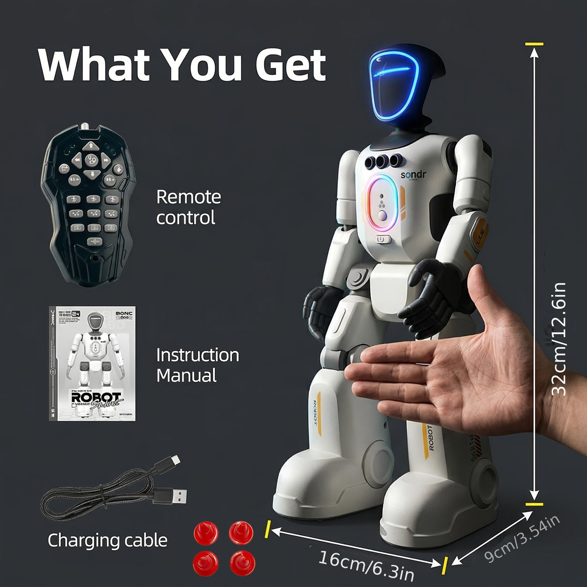 Humanoid Robot Toy, Gesture Sensor, Voice Recorder & Pose Control