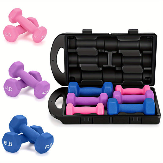 Neoprene Hex Dumbbell Set with Cast Iron Core and Gift Box for Home Workouts
