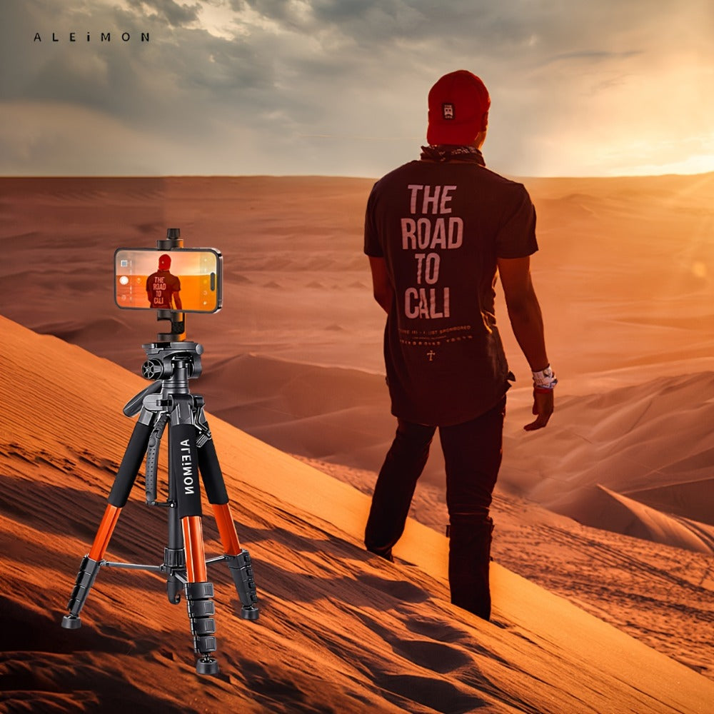 Heavy Duty Aluminum Tripod 74 Inch Red 3-Section, ALEiMON 188cm 14lb Capacity Adjustable Camera Stand with Tote Bag for DSLR, Mirrorless, Smartphone, Projector & Outdoor Photography
