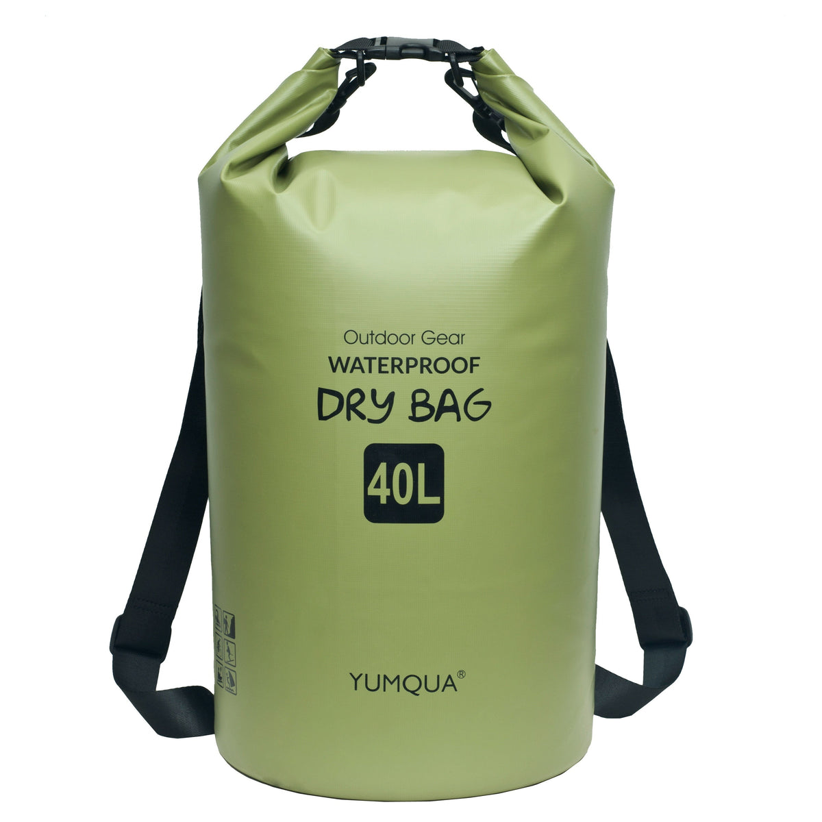 Waterproof Dry Bag Backpack 40L Roll Top Lock Closure PVC Floating Storage Bag for Kayaking Boating Swimming Hiking Camping Fishing Black Army Green Blue Yellow