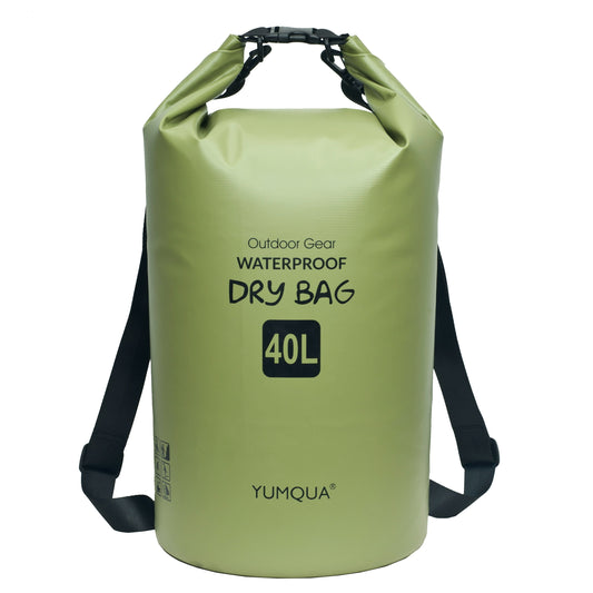 Dry Bag Backpack, 40L PVC with Roll-Top Closure for Kayaking and Camping