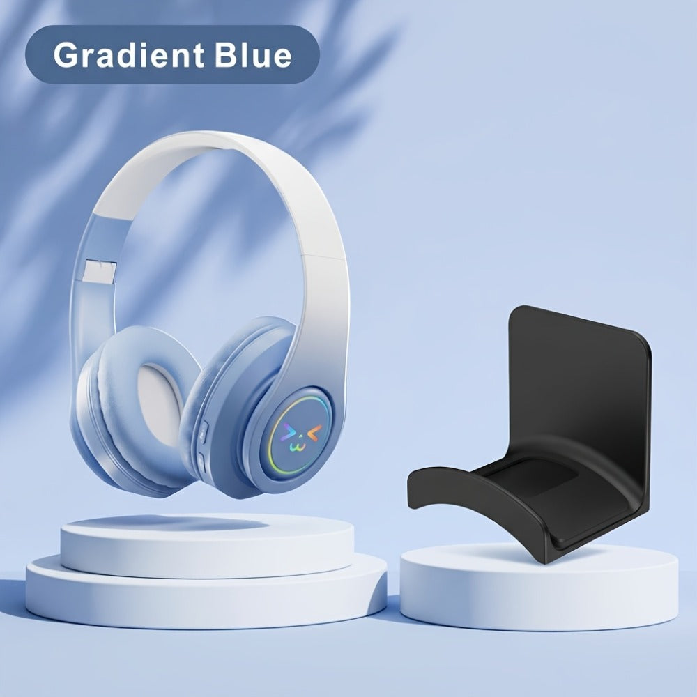 Noise Cancelling Wireless Bluetooth Headphones Over-Ear Bluetooth 5.3 Foldable Portable Headset Built-in Mic Long Battery Life for Studying Gaming Sports Travel Pink Green Blue