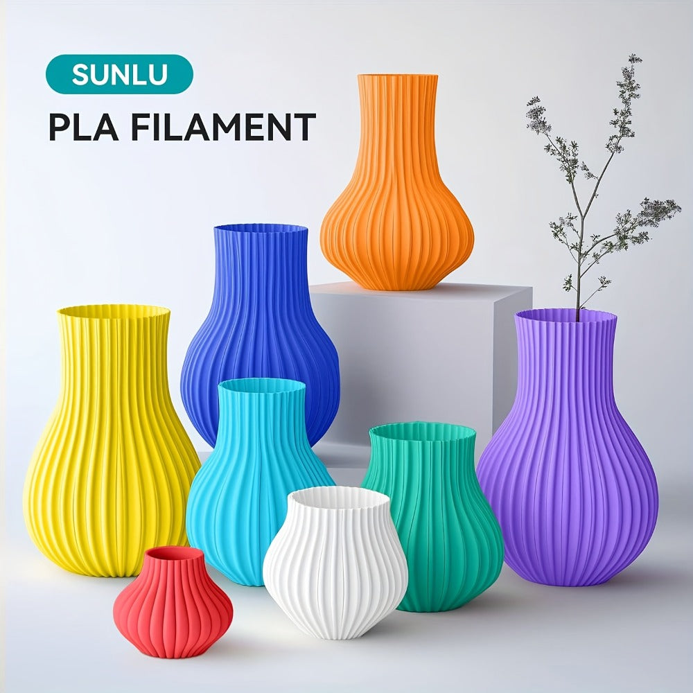 PLA Filament 8-Color Bundle 8x250g 1.75mm High Toughness – Vacuum Packed 3D Printer Filament Set 2kg | White Red Orange Yellow Green Blue Cyan Purple | Strong Durable PLA for FDM 3D Printers