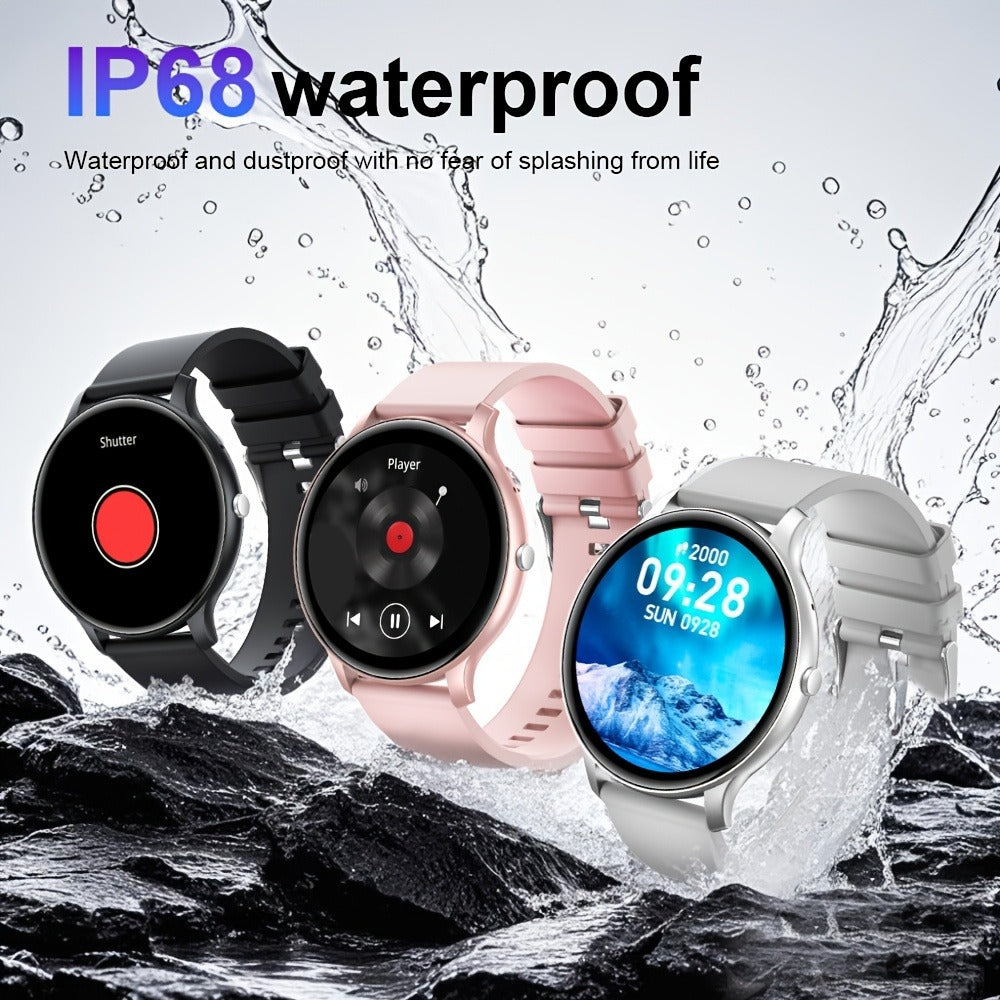 IP68 Waterproof Fitness Tracker Smartwatch, SIM-Free Wireless Calling, Music Control, Step Counter Pedometer & Distance Meter, 100+ Sport Modes, Heart Rate SpO2 Sleep Tracker, Rechargeable Battery – Android & iPhone Compatible
