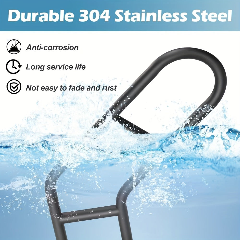 Stair Handrail Outdoor Anti-Slip Wall Mounted for 1-3 Steps – U-Shaped Carbon Steel Grab Bar, 600 lb Capacity, Rust-Resistant, for Porch, Garden, Bathroom – Safe for Elderly, Kids, Disabled & Pregnant