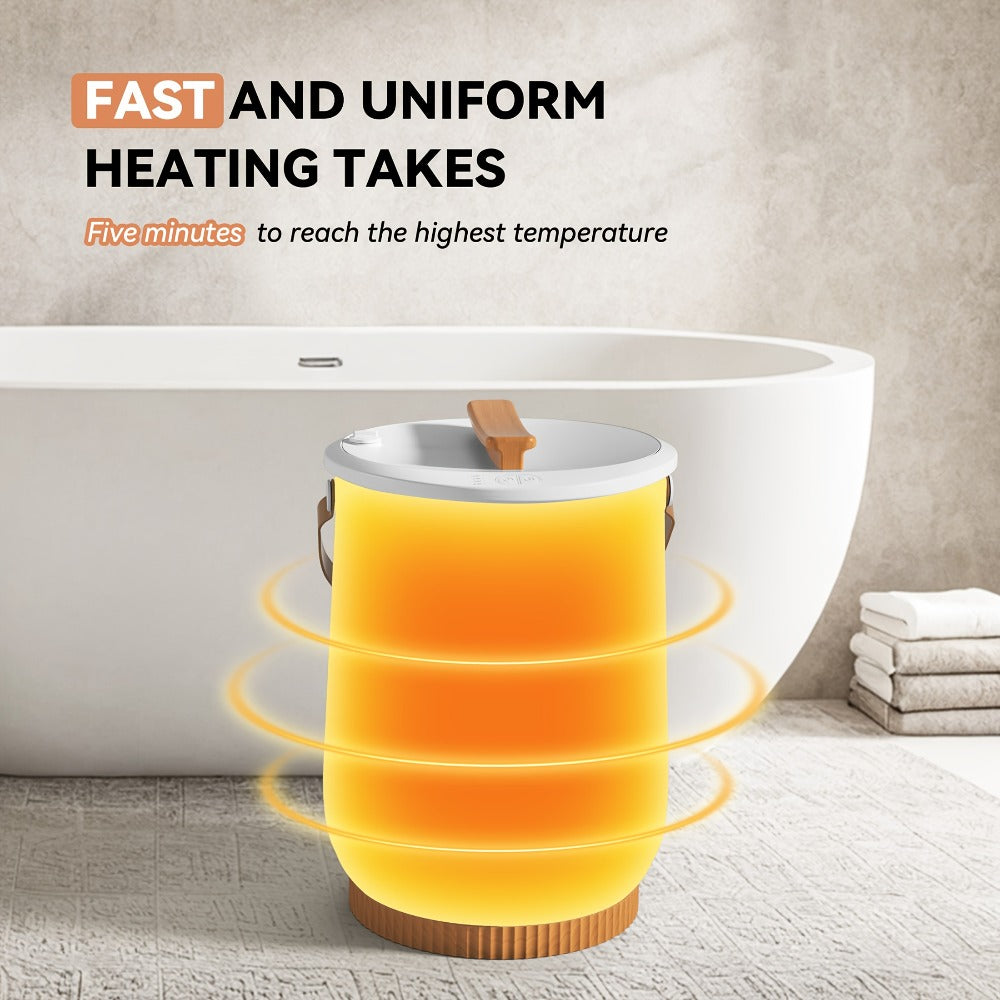 Digital Towel Warmer Bucket 20L Large Capacity Smart Display 4 Timer Modes Auto Shut-Off Fast 5-Min Heating Quiet Lightweight Spa Bathroom Heater Towels Blankets Robes